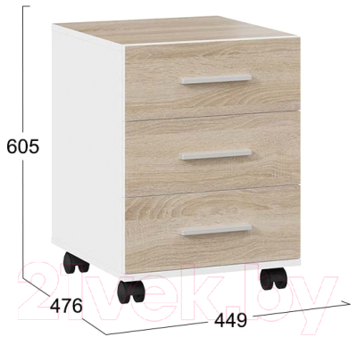 Тумба ТриЯ Успех-2 ПМ-184.12 (дуб сонома/белый)