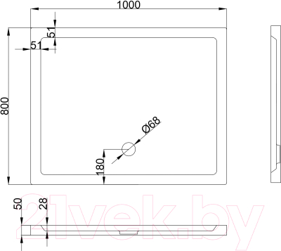 Душевой поддон Koba-SPA 100x80
