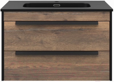 Тумба под умывальник Brevita Monsour 80 / MON-09080-0102Я (черный/темное дерево)