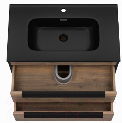 Тумба под умывальник Brevita Monsour 80 / MON-09080-0102Я (черный/темное дерево)