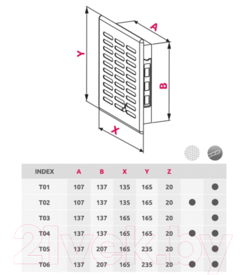 Решетка вентиляционная Awenta T06