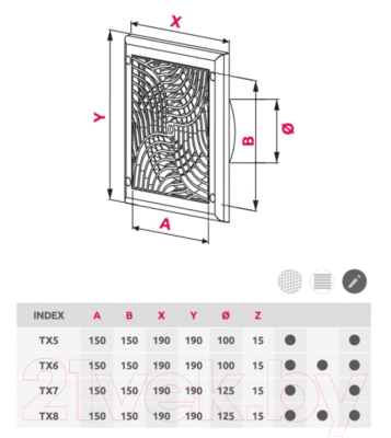 Решетка вентиляционная Awenta TX6