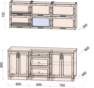 Готовая кухня Интерлиния Тренд 1.9Б
