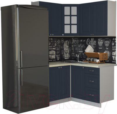 Кухонный гарнитур Интерлиния Мила Деко 1.2x1.4 - фото