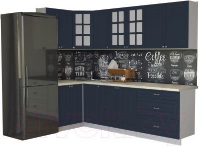 Кухонный гарнитур Интерлиния Мила Деко 1.2x2.6 - фото