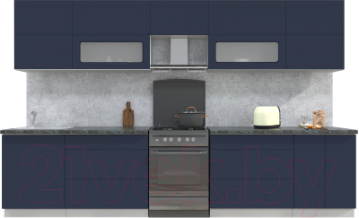 Готовая кухня Интерлиния Мила Матте 3.4 Б - фото