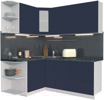 Готовая кухня Интерлиния Мила Матте 1.5x1.9 А левая - фото