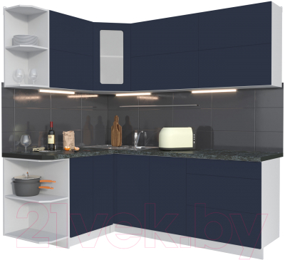 Готовая кухня Интерлиния Мила Матте 1.5x2.1 А левая - фото