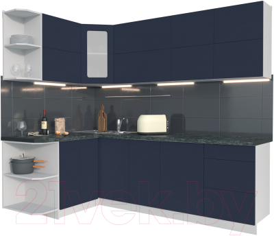 Готовая кухня Интерлиния Мила Матте 1.5x2.4 А левая - фото
