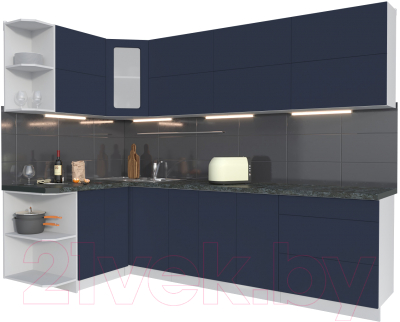 Готовая кухня Интерлиния Мила Матте 1.5x2.7 А левая - фото