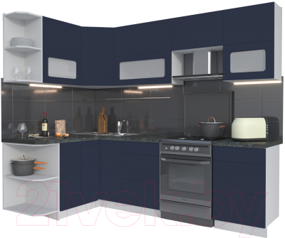 Готовая кухня Интерлиния Мила Матте 1.5x2.5 Б левая - фото