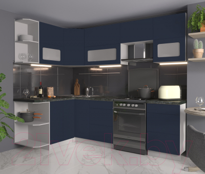 Готовая кухня Интерлиния Мила Матте 1.5x2.5 Б левая