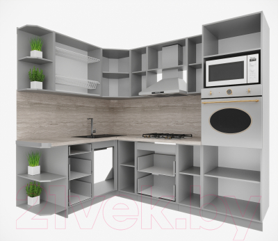 Кухонный гарнитур Интерлиния Мила Деко 1.68x2.4 левая