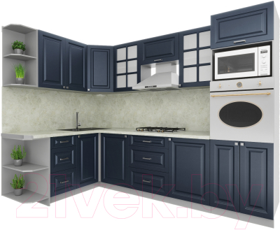 Кухонный гарнитур Интерлиния Мила Деко 1.68x2.8 левая - фото