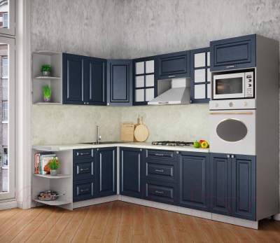 Кухонный гарнитур Интерлиния Мила Деко 1.68x2.8 левая