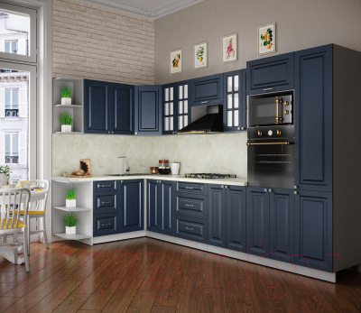 Кухонный гарнитур Интерлиния Мила Деко 1.68x3.4 левая