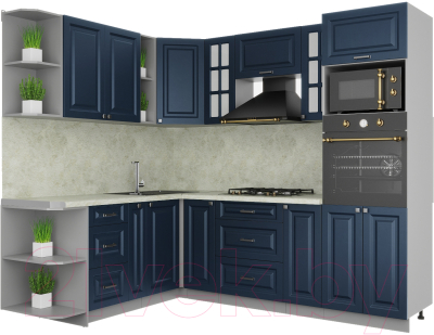 Кухонный гарнитур Интерлиния Мила Деко 1.88x2.4 левая - фото