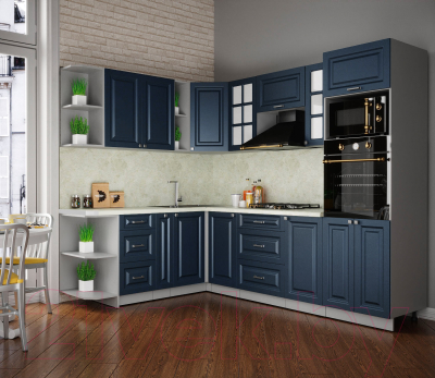 Кухонный гарнитур Интерлиния Мила Деко 1.88x2.6 левая