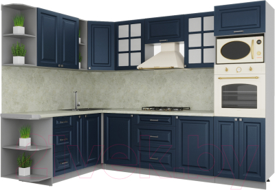 Кухонный гарнитур Интерлиния Мила Деко 1.88x2.8 левая - фото