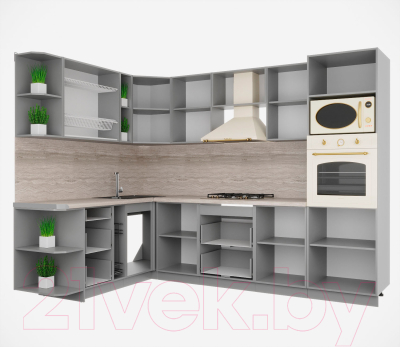 Кухонный гарнитур Интерлиния Мила Деко 1.88x2.8 левая