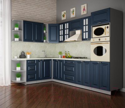 Кухонный гарнитур Интерлиния Мила Деко 1.88x3.0 левая