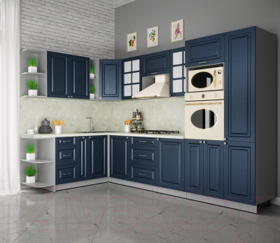 Кухонный гарнитур Интерлиния Мила Деко 1.88x3.2 левая