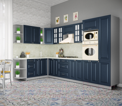 Кухонный гарнитур Интерлиния Мила Деко 1.88x3.4 левая