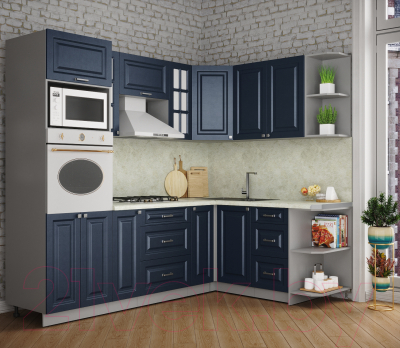 Кухонный гарнитур Интерлиния Мила Деко 1.68x2.4 правая