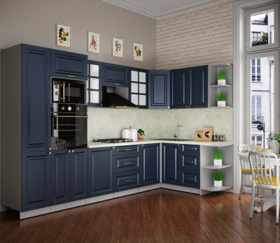 Кухонный гарнитур Интерлиния Мила Деко 1.68x3.2 правая