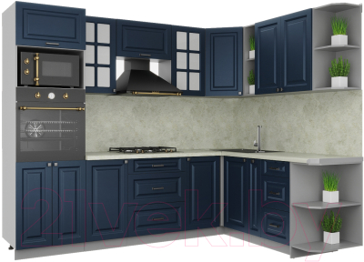 Кухонный гарнитур Интерлиния Мила Деко 1.88x2.6 правая - фото