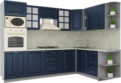Кухонный гарнитур Интерлиния Мила Деко 1.88x2.8 правая - фото