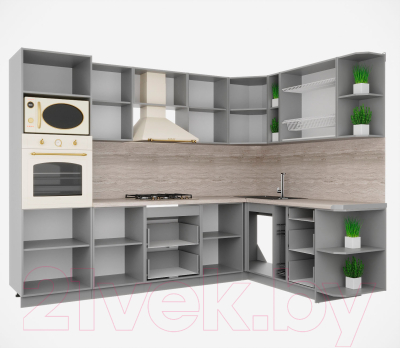 Кухонный гарнитур Интерлиния Мила Деко 1.88x2.8 правая