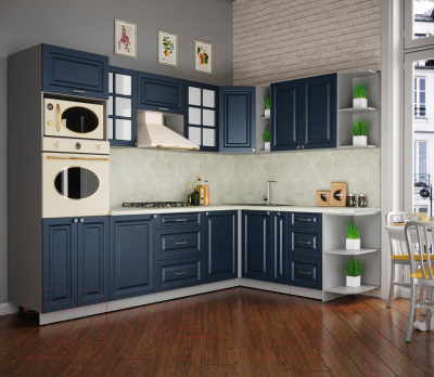 Кухонный гарнитур Интерлиния Мила Деко 1.88x2.8 правая