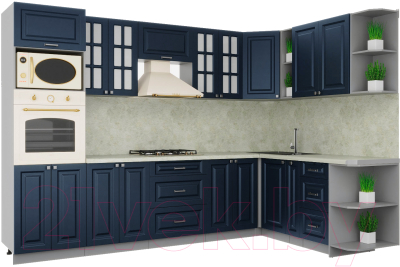 Кухонный гарнитур Интерлиния Мила Деко 1.88x3.0 правая - фото