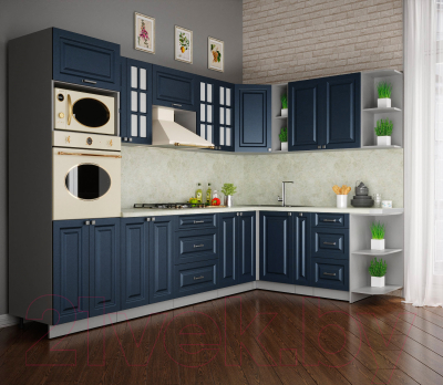 Кухонный гарнитур Интерлиния Мила Деко 1.88x3.0 правая