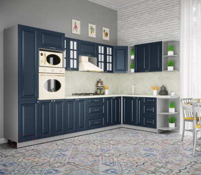 Кухонный гарнитур Интерлиния Мила Деко 1.88x3.4 правая