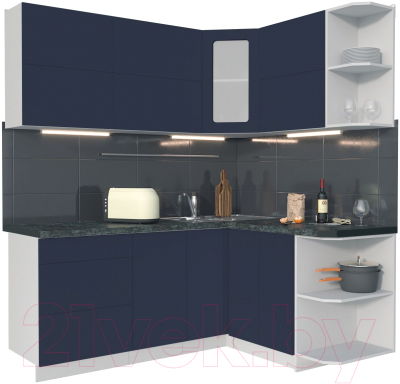 Готовая кухня Интерлиния Мила Матте 1.5x1.9 А правая - фото