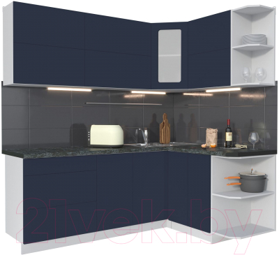 Готовая кухня Интерлиния Мила Матте 1.5x2.1 А правая - фото