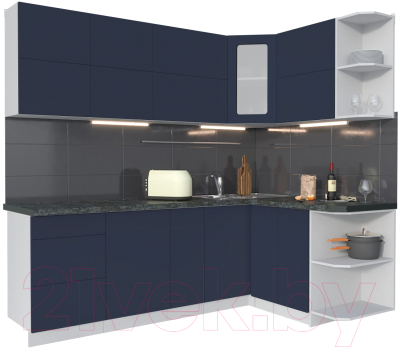 Готовая кухня Интерлиния Мила Матте 1.5x2.3 А правая - фото