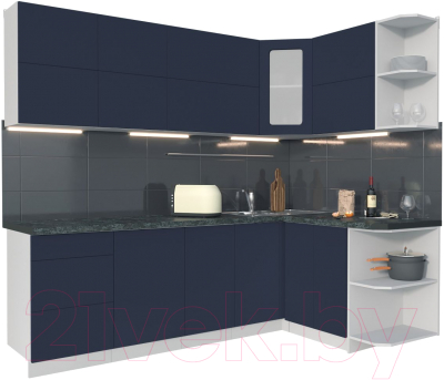 Готовая кухня Интерлиния Мила Матте 1.5x2.4 А правая - фото