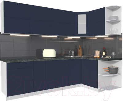 Готовая кухня Интерлиния Мила Матте 1.5x2.6 А правая - фото