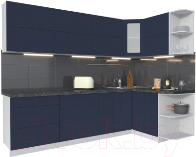 Готовая кухня Интерлиния Мила Матте 1.5x2.7 А правая - фото
