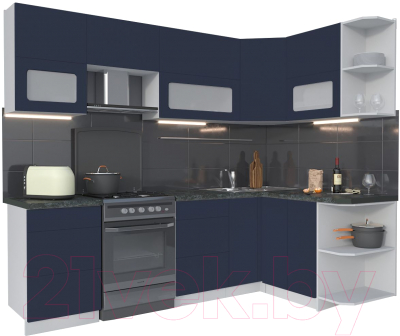 Готовая кухня Интерлиния Мила Матте 1.5x2.5 Б правая - фото