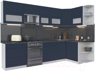 Готовая кухня Интерлиния Мила Матте 1.5x3.0 Б правая - фото