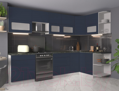 Готовая кухня Интерлиния Мила Матте 1.5x3.0 Б правая