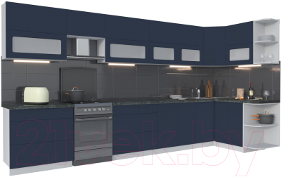 Готовая кухня Интерлиния Мила Матте 1.5x4.0 Б правая - фото