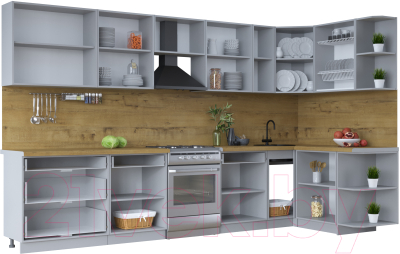 Готовая кухня Интерлиния Тренд 1.5x3.5 правая
