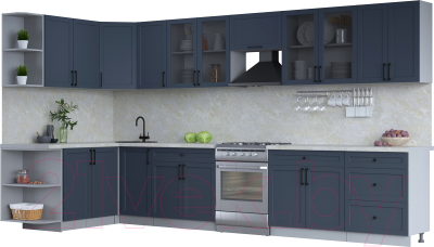 Готовая кухня Интерлиния Тренд 1.7x3.8 левая - фото