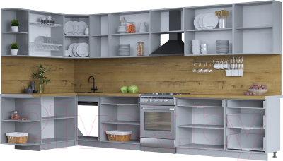 Готовая кухня Интерлиния Тренд 1.7x3.8 левая
