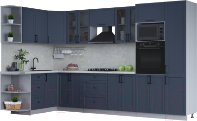Готовая кухня Интерлиния Тренд 1.68x3.4 ВТ левая - фото
